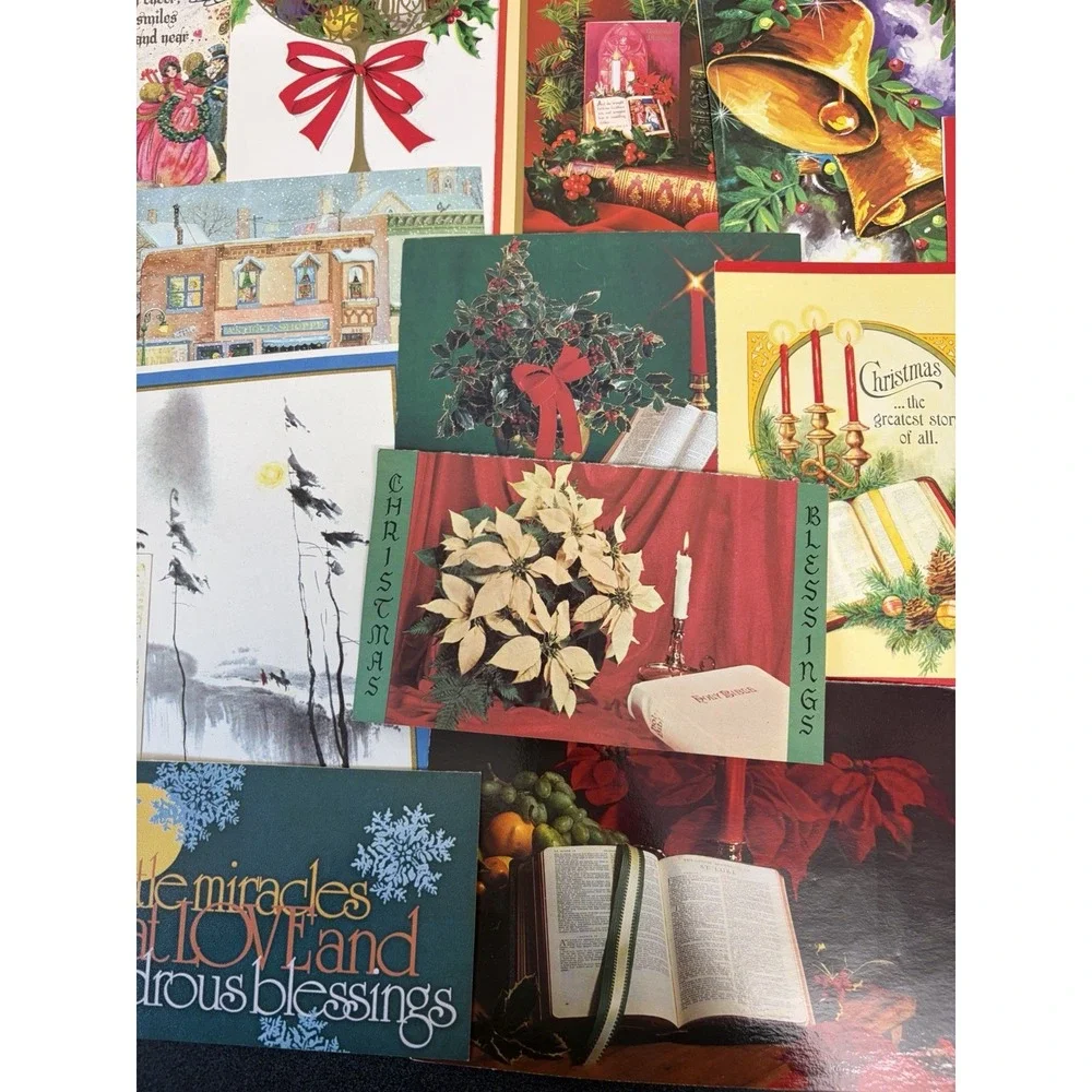 Vintage Christmas Cards Fronts ONLY Traditional Scrapbooking Decoupage Lot 50+